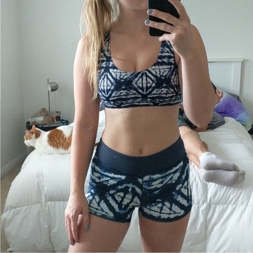 Billabong Blue and White Sports Bra